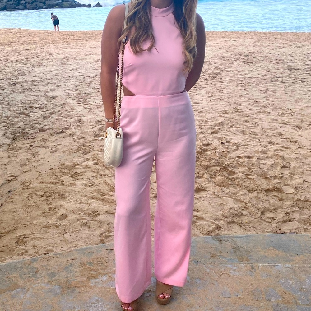 Elegant Pink Sleeveless Jumpsuit